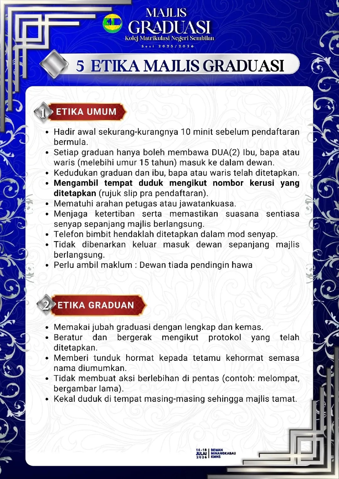 ETIKA MAJLIS GRADUASI PAGE 1