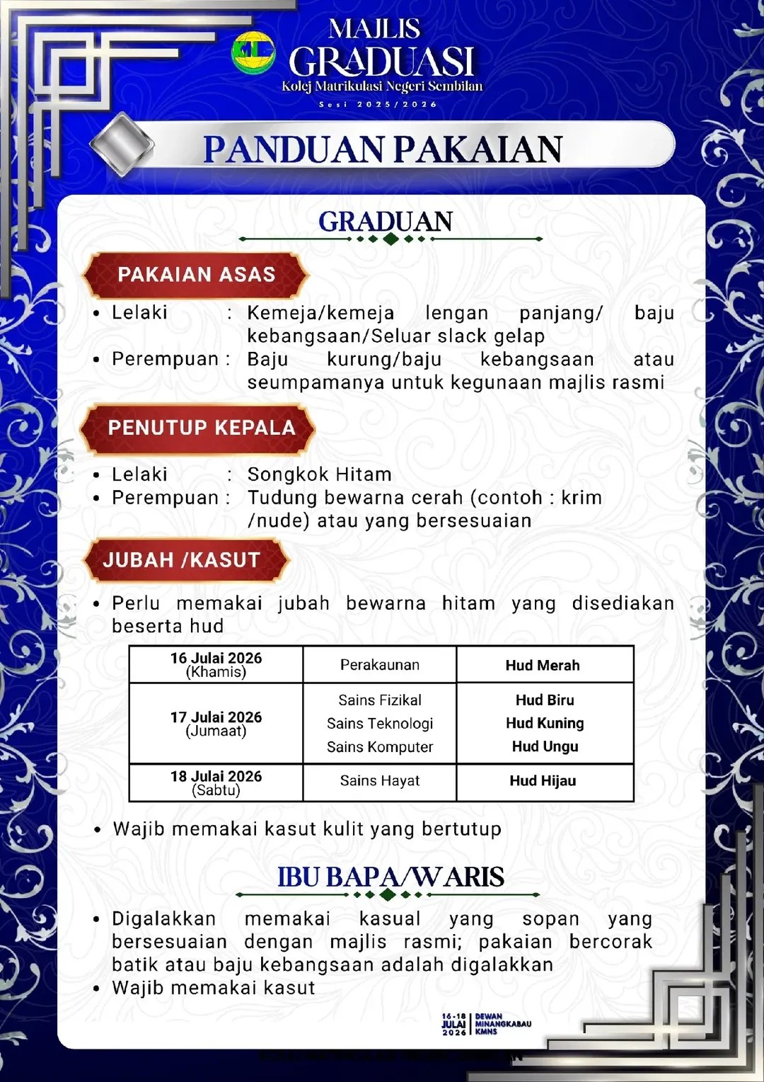 PANDUAN PAKAIAN